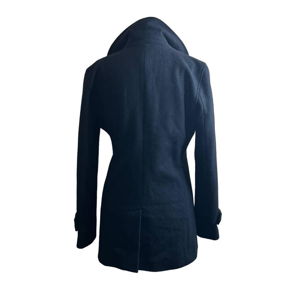 Gap‎ Black Recycled Wool Double Button Coat Women's S - Picture 4 of 9